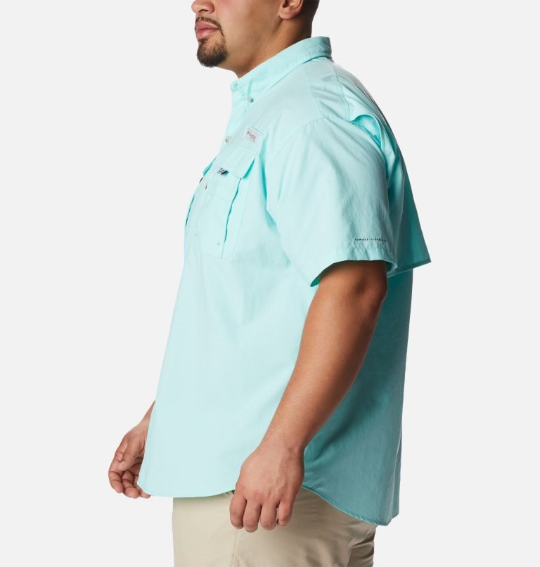 Men's Columbia PFG Bahama II Short Sleeve Shirts Turquoise | Plus Size CA-DC543